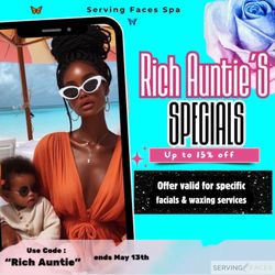 Serving Faces - Special discounts on selected services for Mother's Day for rich aunties with no kids!