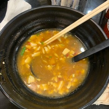 Rakumen - Mapu tofu ramen (most of it gone) - Japanese Near Me - Mililani, Hawaii Rakumen - Mapu tofu ramen (most of it gone) - Japanese Near Me - Mililani, Hawaii