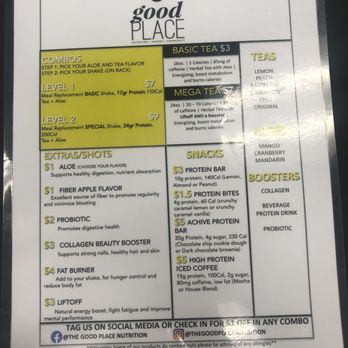 The Good Place Nutrition - Menu - Coffee & Tea Near Me - Jacksonville, Florida The Good Place Nutrition - Menu - Coffee & Tea Near Me - Jacksonville, Florida