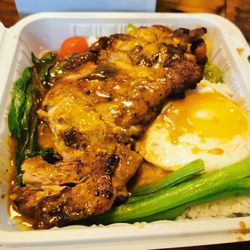 #2 SG Hainese Curry Rice, Grilled Chicken, Egg & Braised Cabbage $16