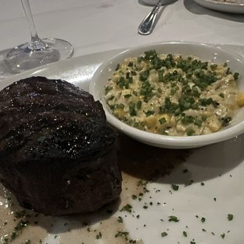 Morton's The Steakhouse - Center-Cut Filet Mignon 6oz* with truffle corn which - Steakhouses Near Me - Coral Gables, Florida