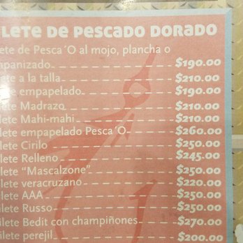 Pesca'o - Menu - Seafood Near Me - Acapulco, GRO