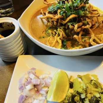 Jasmine Thai - Khao Soi with Pork (also add-in ingredients for the coconut curry soup - Thai Near Me - Columbia Heights, Minnesota
