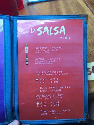 Menu photo 6 Restaurant Latino La Salsa Quebec City, QC Menu photo 6 Restaurant Latino La Salsa Quebec City, QC