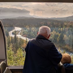 Princess Tours Rail Division - This is my Dad on the train - the vistas were amazing.
