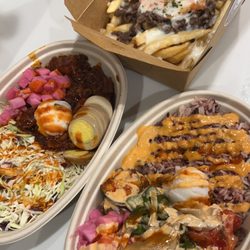 Seoul Bowl - Bulgogi Beef Bowl, Spicy Pork Bowl, Large Bulgogi Kimchi Cheese Fries!