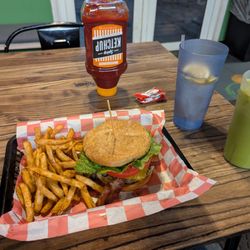 The Wrap Shack - Hornet Burger, Seasoned Fries, Thai Green Tea