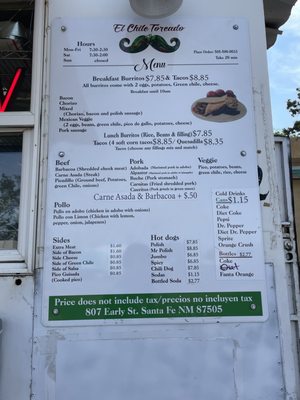 Menu photo 6 El Chile Toreado Santa Fe, NM