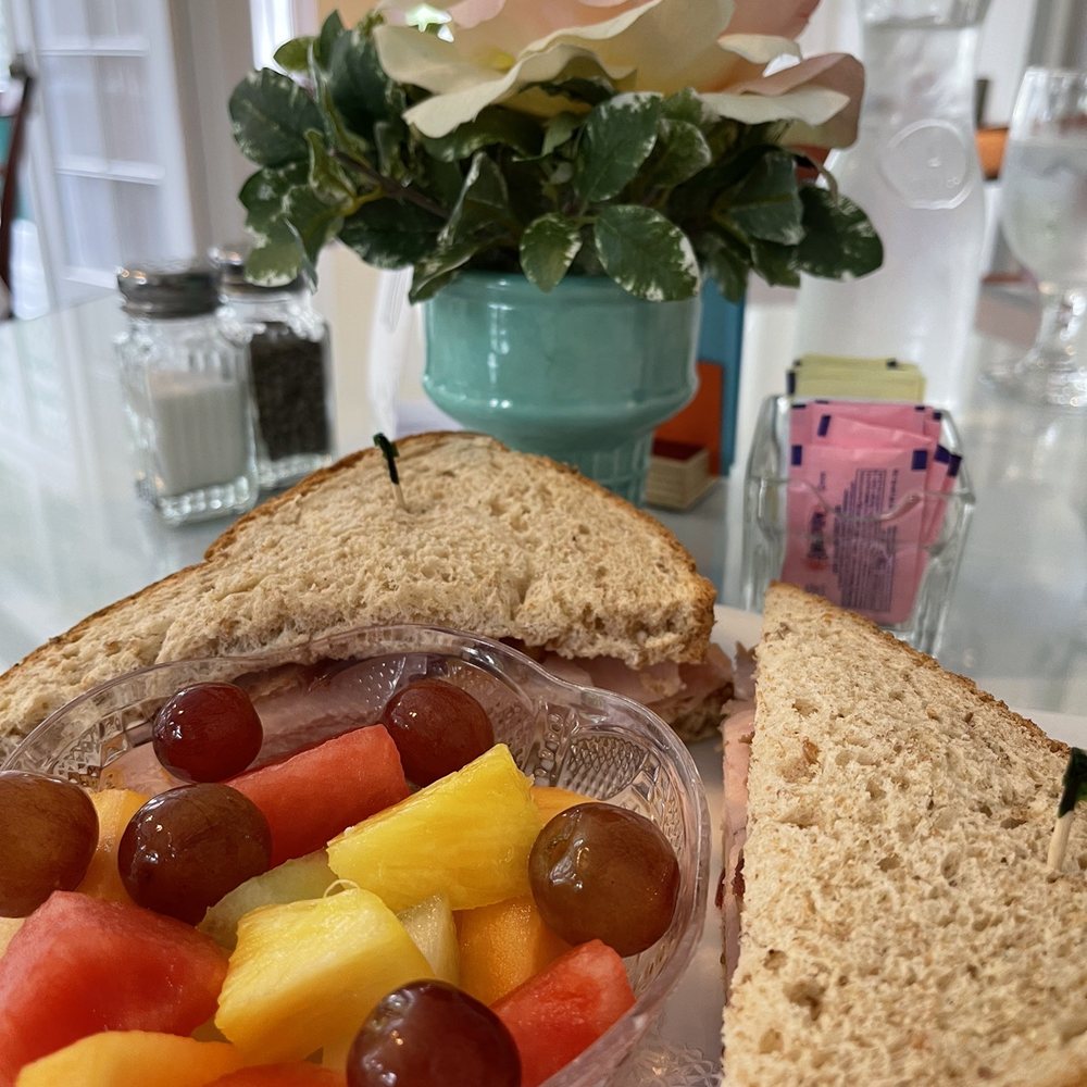 The Hostess House - Turkey, Swiss, bacon sandwich with cranberry mayo on wheat berry bread! So good... - American Near Me - Marion, Indiana The Hostess House - Turkey, Swiss, bacon sandwich with cranberry mayo on wheat berry bread! So good... - American Near Me - Marion, Indiana