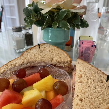 The Hostess House - Turkey, Swiss, bacon sandwich with cranberry mayo on wheat berry bread! So good... - American Near Me - Marion, Indiana
