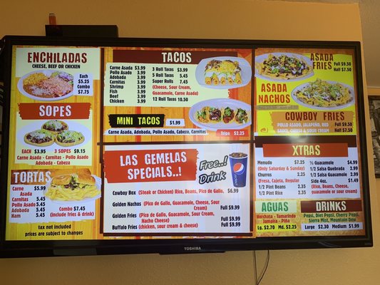 Menu photo 2 Las Gemelas Mexican Food Buckeye, AZ Menu photo 2 Las Gemelas Mexican Food Buckeye, AZ