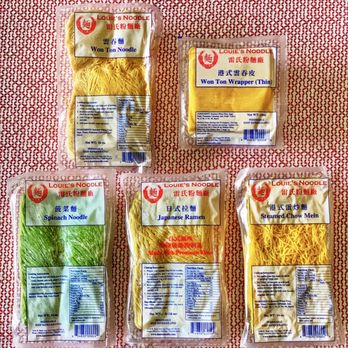 Louie's Noodle - I buy LOADS of these! Wonton noodles, wonton wrappers, spinach noodles, Japanese ramen & chow mein - Specialty Food Near Me - Las Vegas, Nevada Louie's Noodle - I buy LOADS of these! Wonton noodles, wonton wrappers, spinach noodles, Japanese ramen & chow mein - Specialty Food Near Me - Las Vegas, Nevada