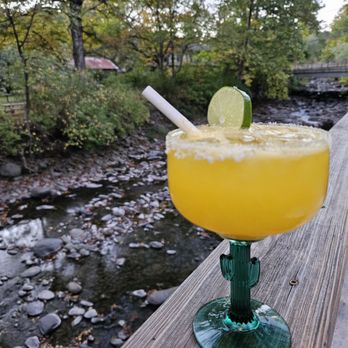 The Bear Cantina - Outdoor patio and Mango Suave margarita - Mexican Near Me - Woodstock, New York