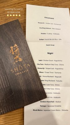 Menu photo 4 Shota Omakase Brooklyn, NY Menu photo 4 Shota Omakase Brooklyn, NY