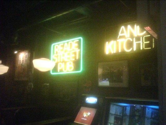 Photo of Reade Street Pub & Kitchen - New York, NY, US. This interior shot appears foggy, much like your brain after several pitchers of Reade St Ale.