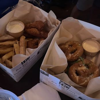 Red Leprechaun - Chicken tenders with fries  Pretzel appetizer - Irish Pub Near Me - Cincinnati, Ohio
