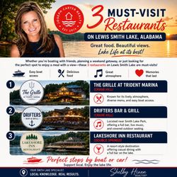 Shelby Hixen Joseph Carter Realty - 3 Must visit restaurants on lewis smith lake, Alabama. From your Smith Lake Resource, Shelby Hixen.