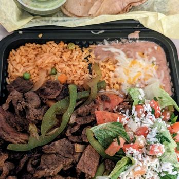 Vallarta Express Mexican Eatery - Steak fajitas plate - $16. Massive! - Mexican Near Me - San Diego, California
