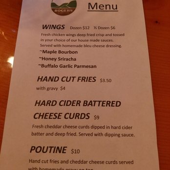 Rogers' Cideryard - Menu - Cideries Near Me - Johnstown, New York