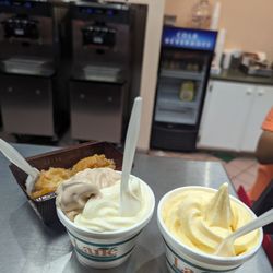 Lane Southern Orchards - Free small ice cream with Yelp check-in (reg $3). Peach cobbler is a must $4.99