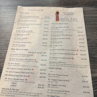 Menu photo 1 Ben Tre San Francisco, CA