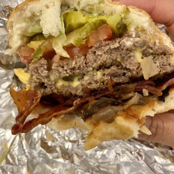 Five Guys - Large Bacon Burger - Burgers Near Me - New York, New York Five Guys - Large Bacon Burger - Burgers Near Me - New York, New York