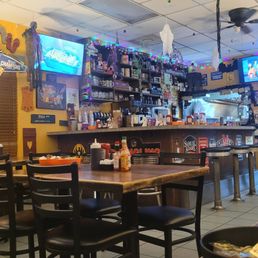 A wideshot picture of the interior of Center Street Nook. As you can see, they were decorating for Halloween season.