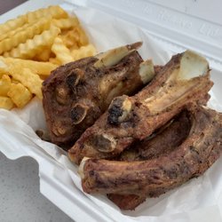 The Hashburg 2 - Fried ribs & fries!! (5) $11.50 & PHENOMENAL