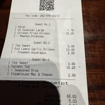 LongHorn Steakhouse - Receipt - Steakhouses Near Me - Tyler, Texas LongHorn Steakhouse - Receipt - Steakhouses Near Me - Tyler, Texas