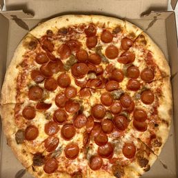 Pepperoni and sausage pizza Pepperoni and sausage pizza