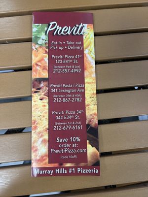 Menu photo 1 Previti Pizza 34th New York, NY Menu photo 1 Previti Pizza 34th New York, NY