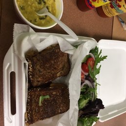 Reuben and curry lentil soup of the day with side salad - plate combo Reuben and curry lentil soup of the day with side salad - plate combo