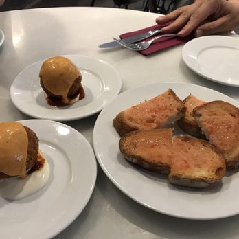 La Fresca - bombas, bread with tomato - Tapas/Small Plates Near Me - Barcelona, B
