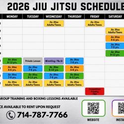 2026 Training Schedule