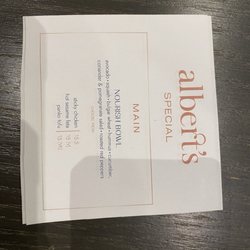 Albert's Shed - Special menu for the light portion lover