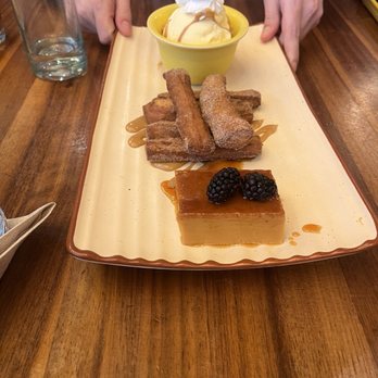 Olla Cocina - The churros which I wasn't too impressed by. The flan was alright and well the ice cream tasted like ice cream lol - Cocktail Bars Near Me - San Jose, California Olla Cocina - The churros which I wasn't too impressed by. The flan was alright and well the ice cream tasted like ice cream lol - Cocktail Bars Near Me - San Jose, California