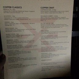 Drinks menu Drinks menu
