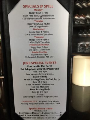 Menu photo 5 Spill Wine & Beer Bar Winter Springs, FL