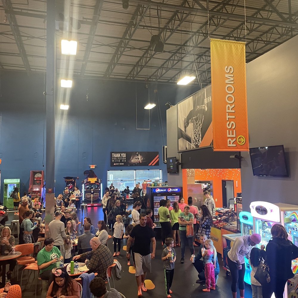 Sky Zone Trampoline Park - Main area and concessions - Trampoline Parks Near Me - Plainfield, Indiana Sky Zone Trampoline Park - Main area and concessions - Trampoline Parks Near Me - Plainfield, Indiana
