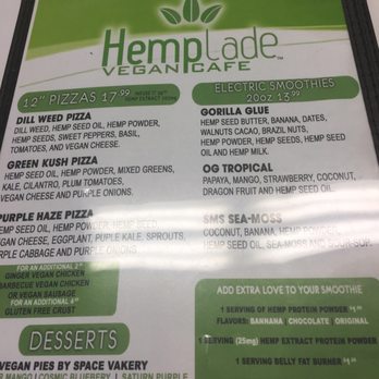 HempLade Vegan Cafe - Menu - drinks and desserts - Juice Bars & Smoothies Near Me - Tallahassee, Florida HempLade Vegan Cafe - Menu - drinks and desserts - Juice Bars & Smoothies Near Me - Tallahassee, Florida