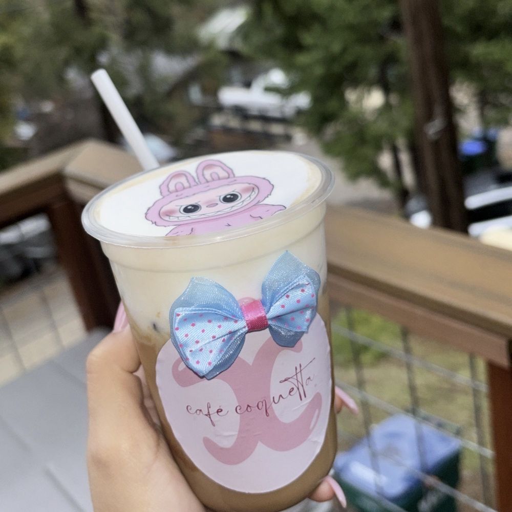 Coquetta Latte w/ Labubu topper.