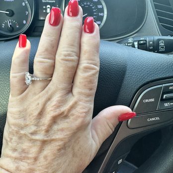 Glow Nails & Spa - Red gel manicure - Day Spas Near Me - Coral Springs, Florida