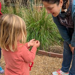 Cupertino Co-Op Nursery School - Teacher Mona engaging with a student
