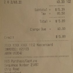 Shady Acres Gas & Groceries - 11 août 2019 / $15.89 avec taxe