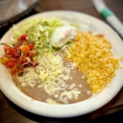 Barrio Fiesta Mexican Grill - Fajita sides - beans and rice