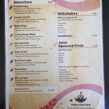 Funky Pies - Drink menu - Coffee & Tea Near Me - Bondi Beach, NSW Funky Pies - Drink menu - Coffee & Tea Near Me - Bondi Beach, NSW