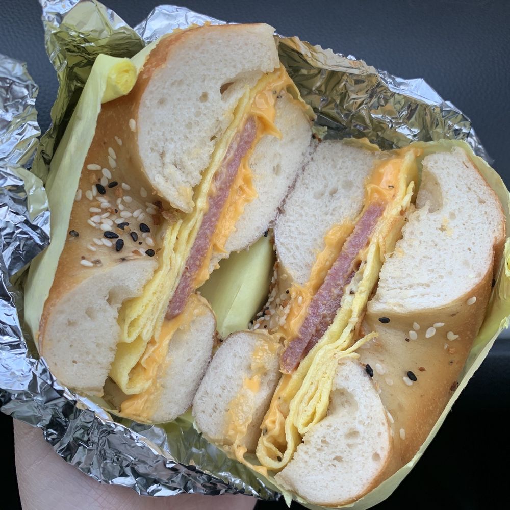 Cheryl's Bagels - Pork roll, egg, and cheese sandwich with an everything bagel - Bagels Near Me - Bountiful, Utah Cheryl's Bagels - Pork roll, egg, and cheese sandwich with an everything bagel - Bagels Near Me - Bountiful, Utah