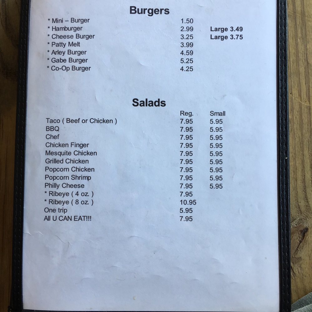 Arley Coffee Shop - a menu for a coffee shop - Cafes Near Me - Arley, Alabama