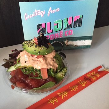 Aloha Poke - Volcano Ahi Poke over greens...yum! - Poke Near Me - Chicago, Illinois Aloha Poke - Volcano Ahi Poke over greens...yum! - Poke Near Me - Chicago, Illinois