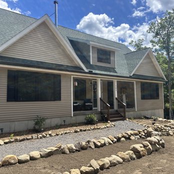 Ballston Lake Gutters - 6" black gutters running full length of the house. - Gutter Services Near Me - Ballston Spa, New York Ballston Lake Gutters - 6" black gutters running full length of the house. - Gutter Services Near Me - Ballston Spa, New York